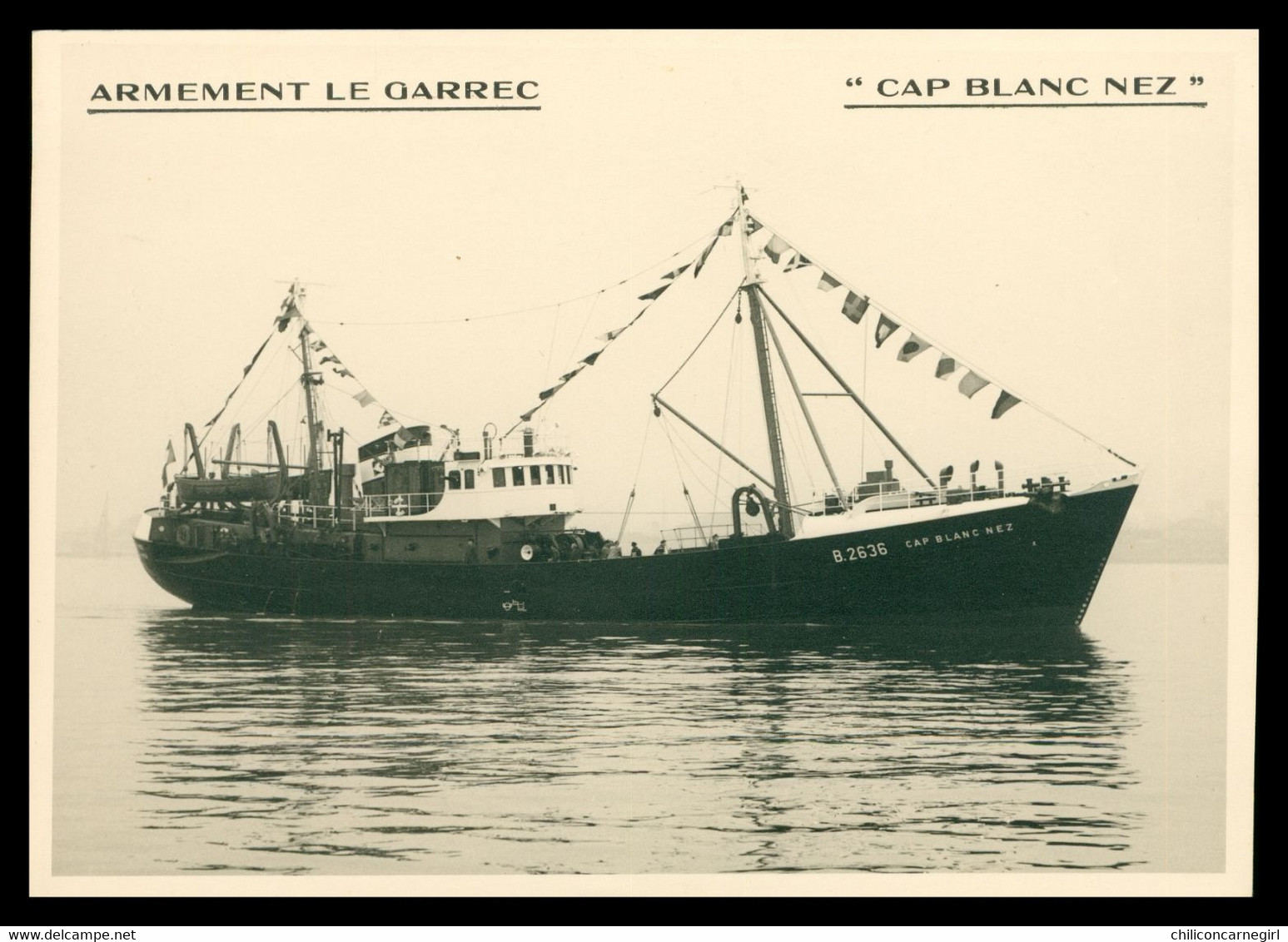 * Cp Photo - Armement LE GARREC - CAP BLANC NEZ - Bateau B. 2636 - BOULOGNE SUR MER - Bateau De Pêche - AGFA - Pêche