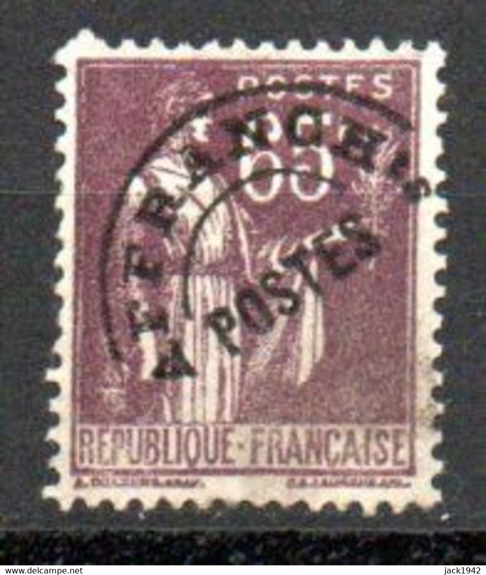 Préoblitéré Yvert N° 73 - 65c Paix Oblitéré 1°tirage Surcharge Haute - 1893-1947