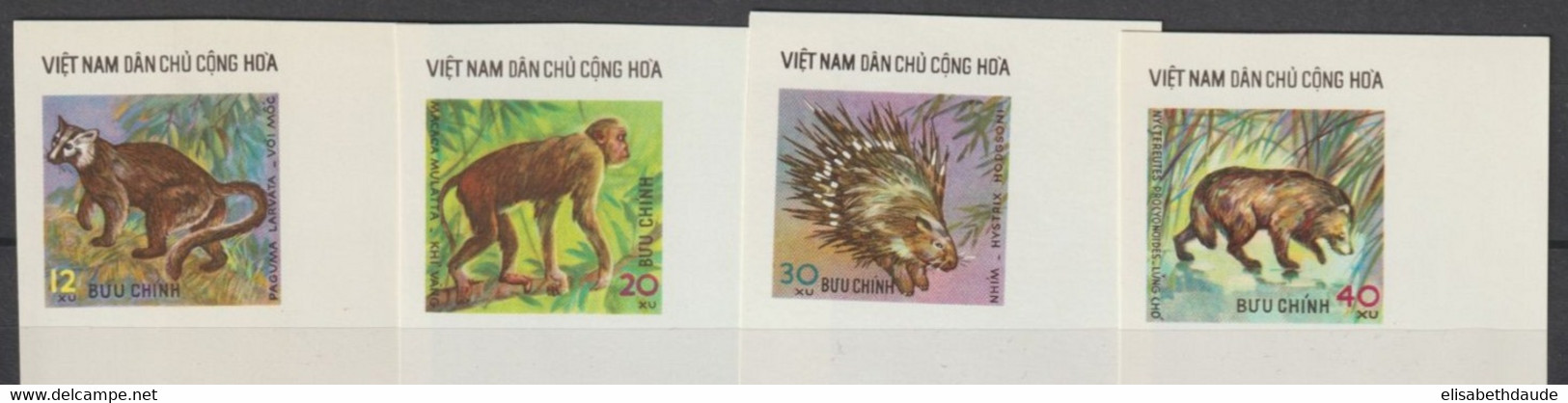 NORD VIETNAM - 1963/ - NON DENTELES / IMPERF. ! - 8 SERIES COMPLETES / 3 PAGES - ANIMAUX / ANIMALS / TIERE / REPTILES... - Vietnam