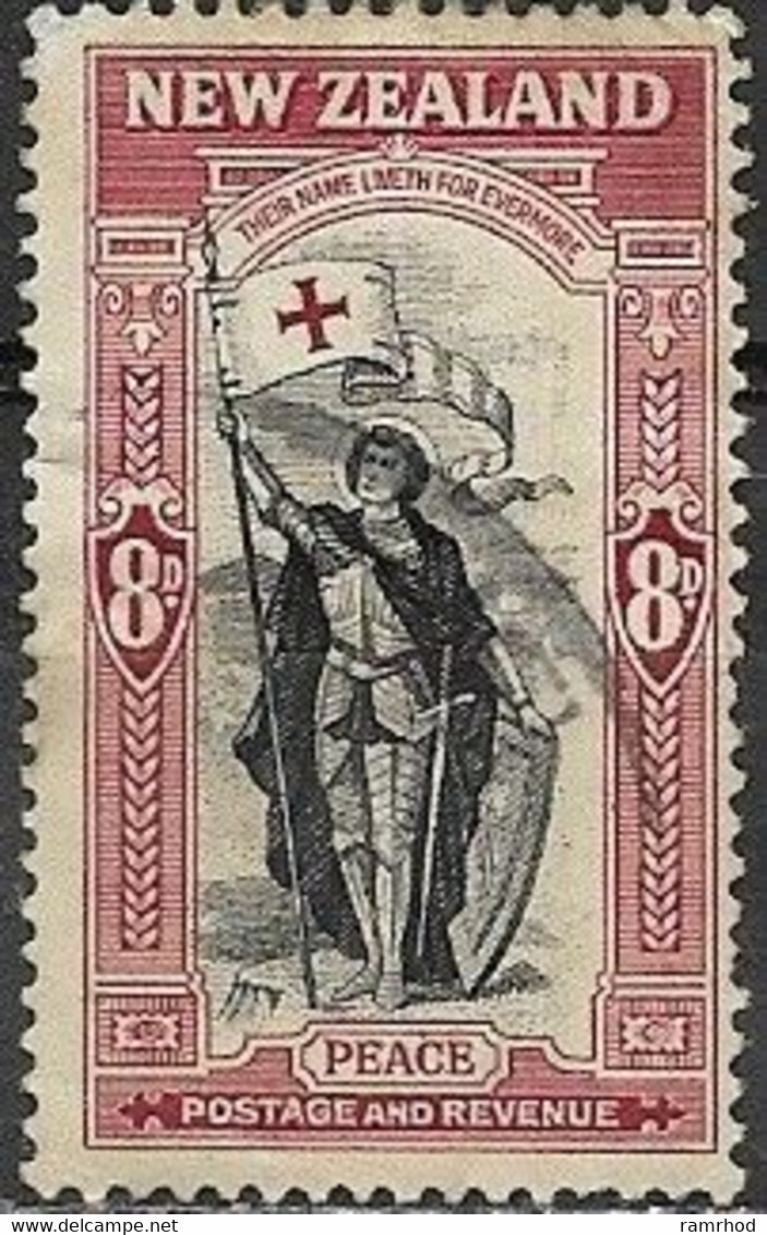 NEW ZEALAND 1946 Peace Issue - 8d. St George (Wellington College War Memorial Window) FU - Used Stamps