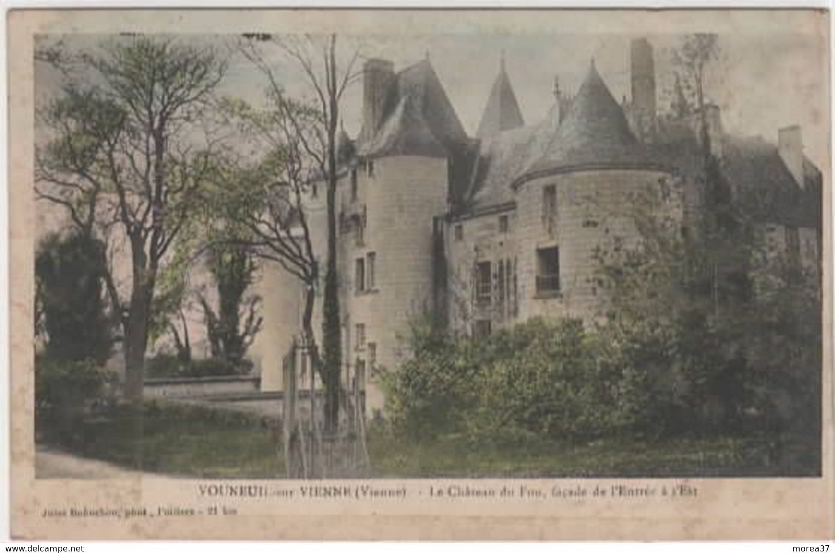 VOUNEUIL SUR VIENNE  Le Château Du Fou Façade De L'entrée à L'Est  ( Feuillets Qui Se Décollent ) - Vouneuil Sur Vienne