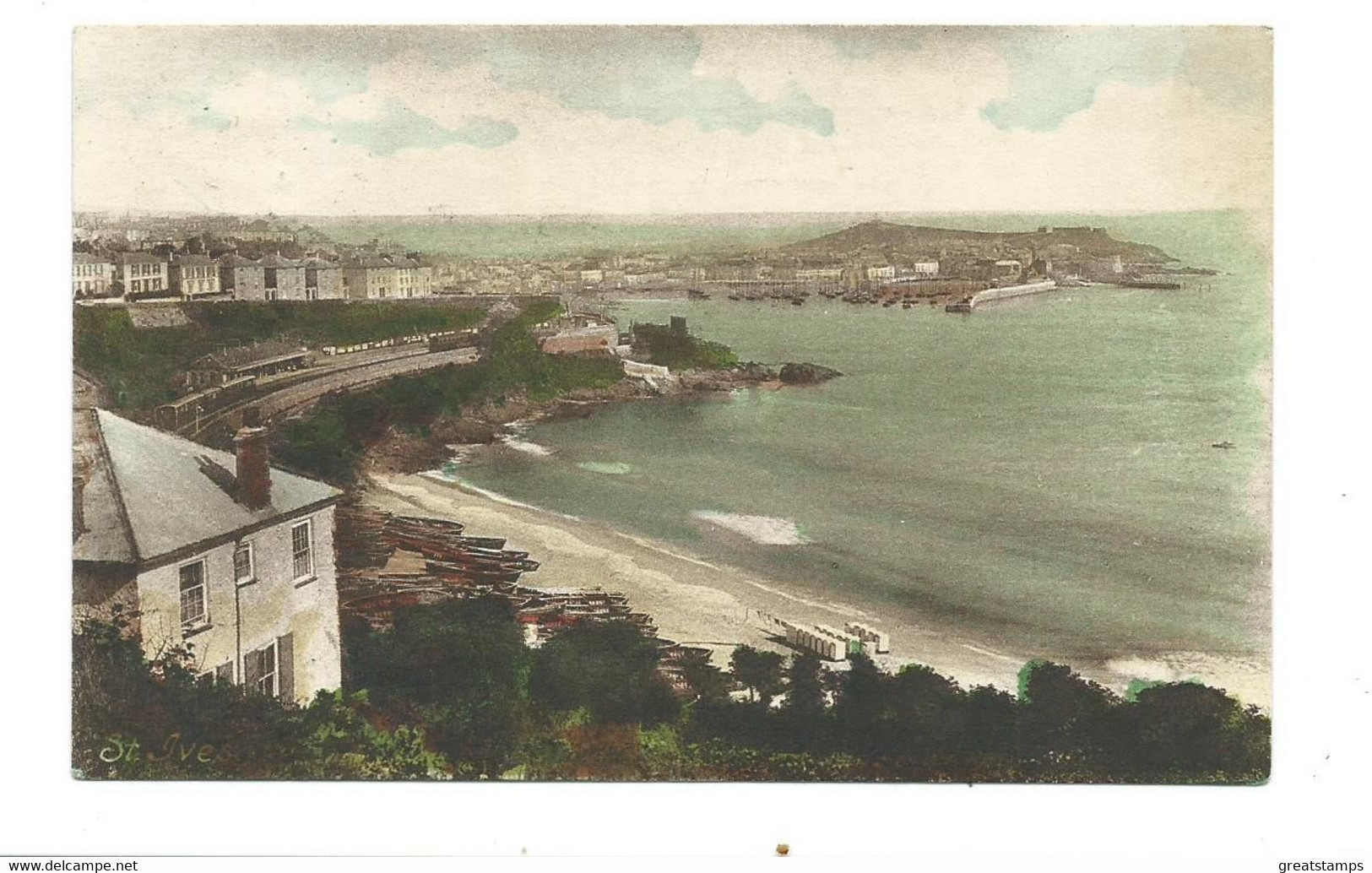 Cornwall  Postcard St.ives Frith's Posted 1919 Deep Carmne Stamp Cancelled St. Ives - St.Ives