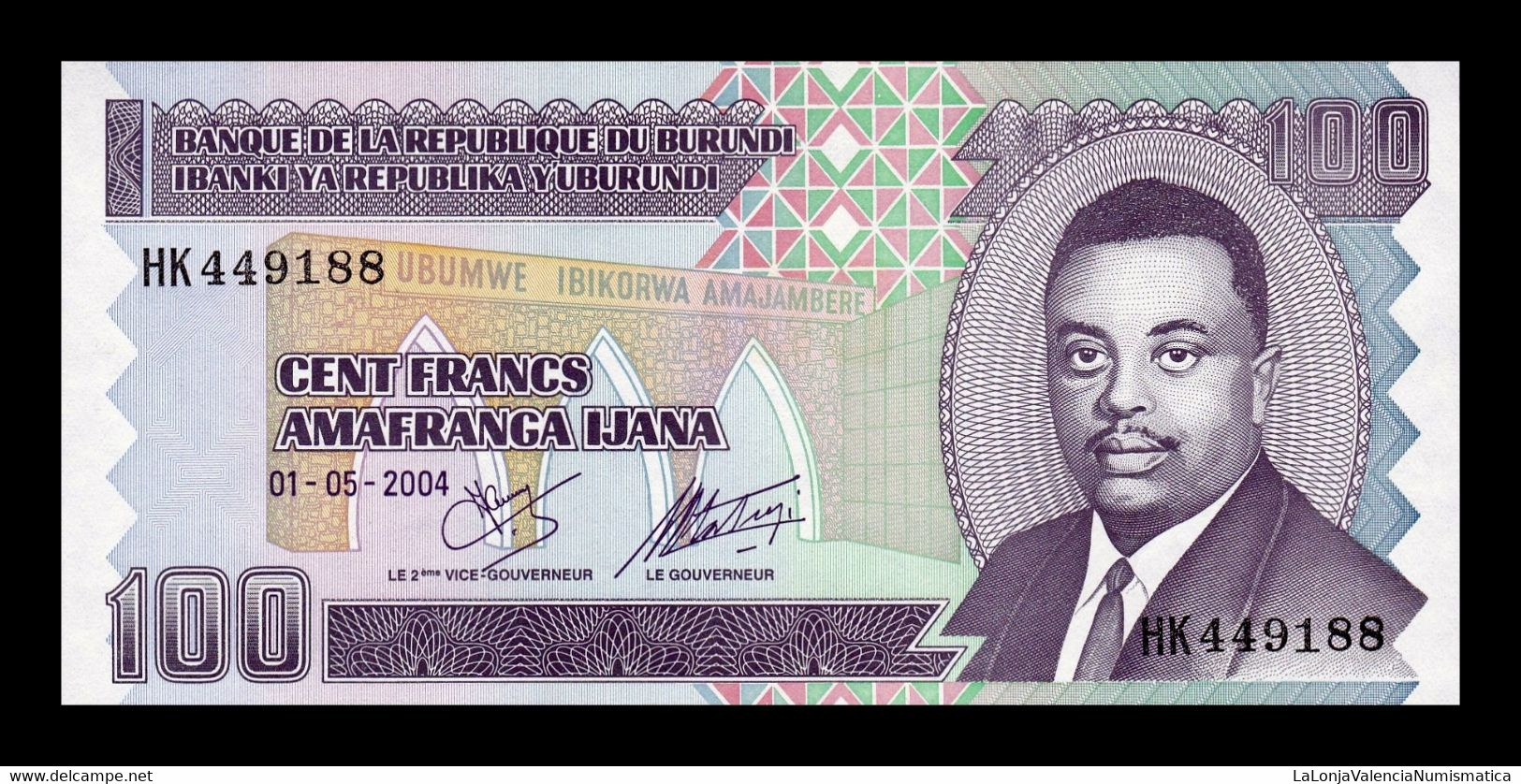 Burundi 100 Francs 2004 Pick 37d Sc Unc - Burundi