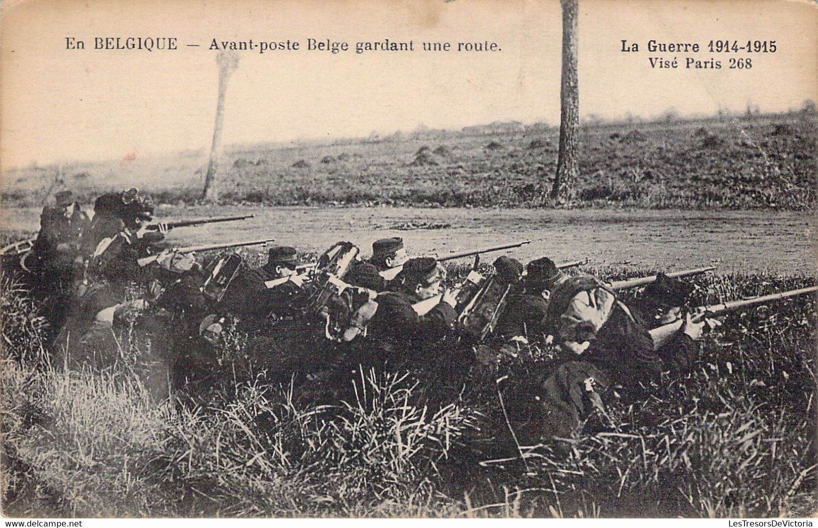 Guerre - 1914 1915 - Militaria - En Belgique - Avant Poste Belge Gardant Une Route - Carte Postale Ancienne - Guerre 1914-18