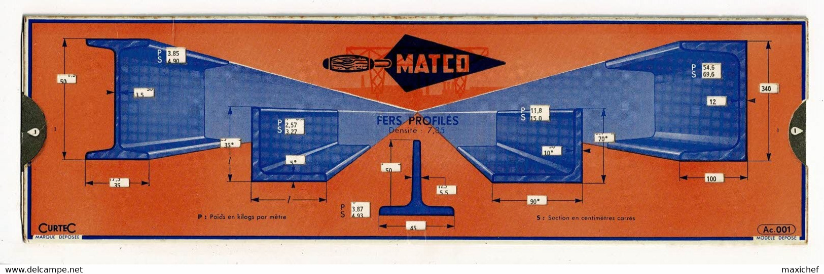 Abaque, Règle à Calcul - MATCO - Fers Profilés & Fers Plats, Toles - Materiaal En Toebehoren