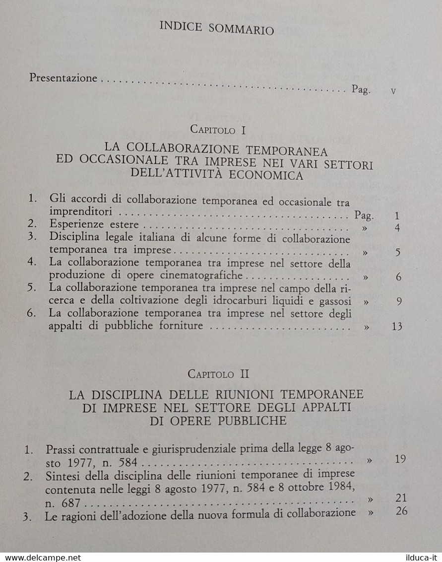 I112642 Mazzone / Loria - Le Associazioni Temporanee Di Imprese -Jandi Sapi 1985 - Société, Politique, économie