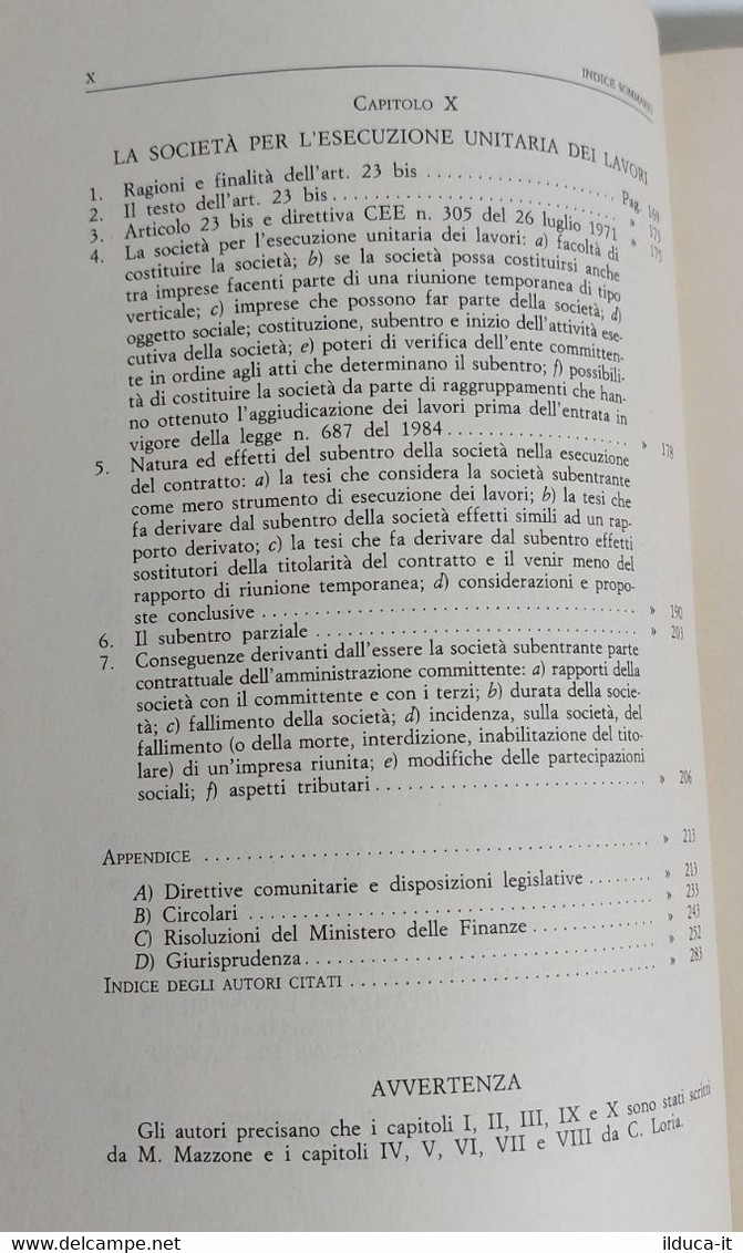 I112642 Mazzone / Loria - Le Associazioni Temporanee Di Imprese -Jandi Sapi 1985 - Society, Politics & Economy