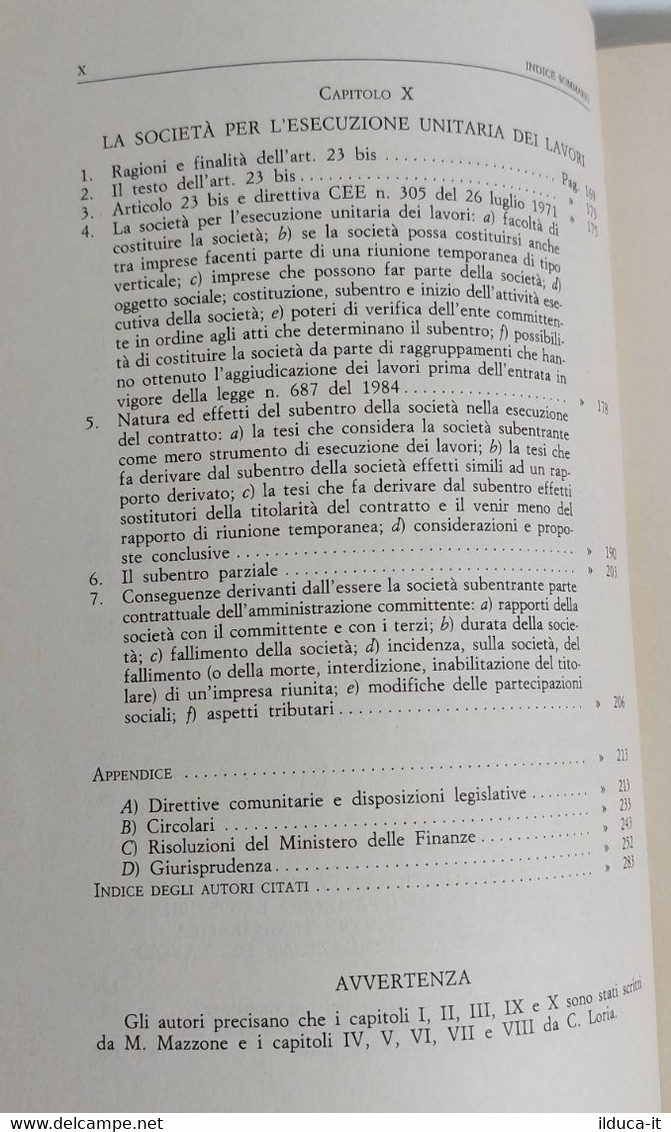 I112642 Mazzone / Loria - Le Associazioni Temporanee Di Imprese -Jandi Sapi 1985 - Société, Politique, économie