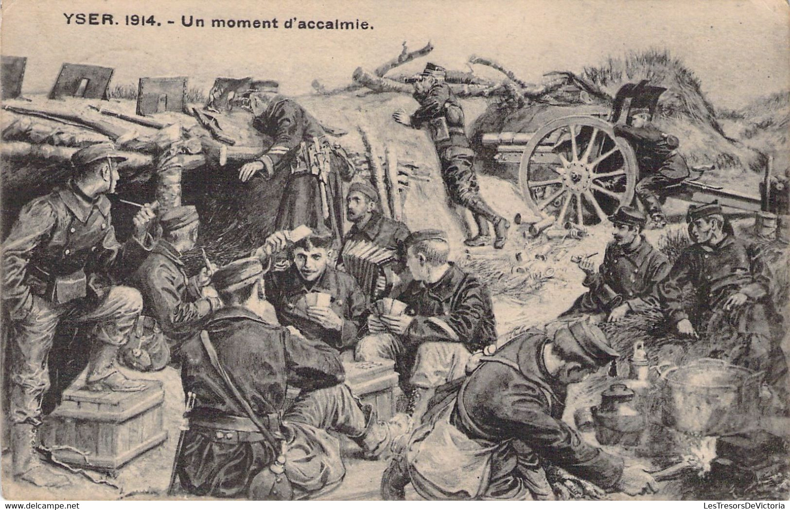 Guerre - 1914 1915 - Militaria - YSER - Un Moment D'accalmie - Carte Postale Ancienne - Guerre 1914-18