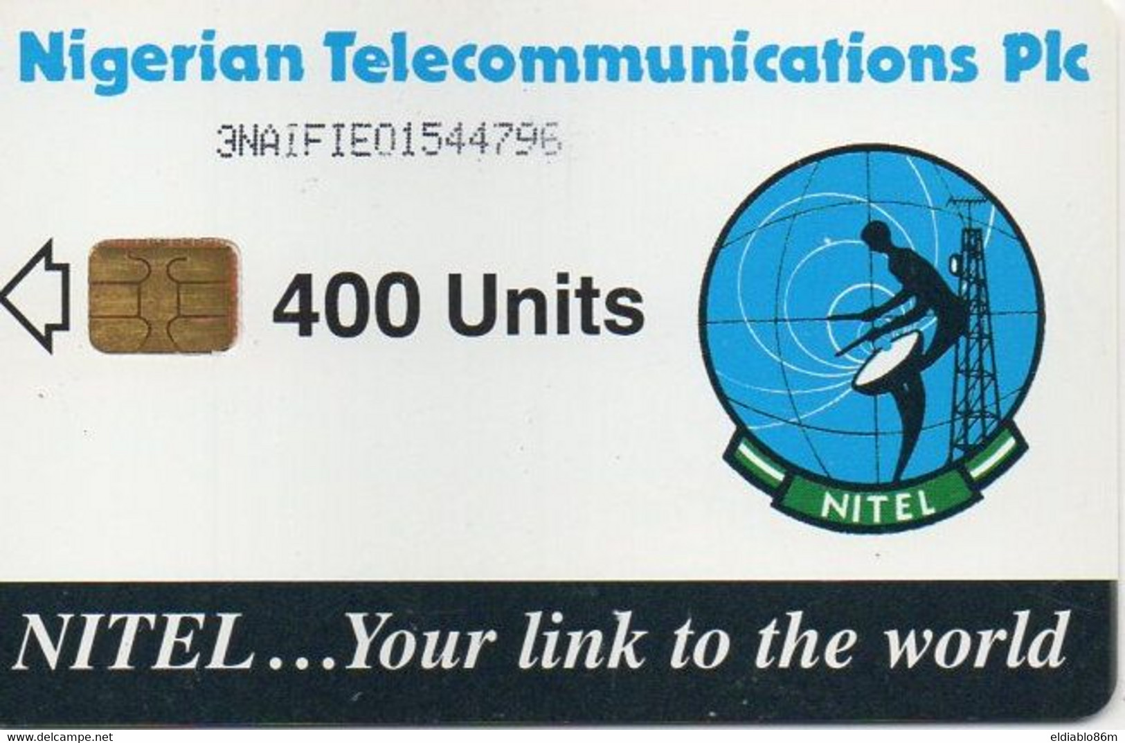 NIGERIA - CHIP CARD - EARTH STATION 400 UNITS - 3NAIFIE - SMALL BATCH - Nigeria