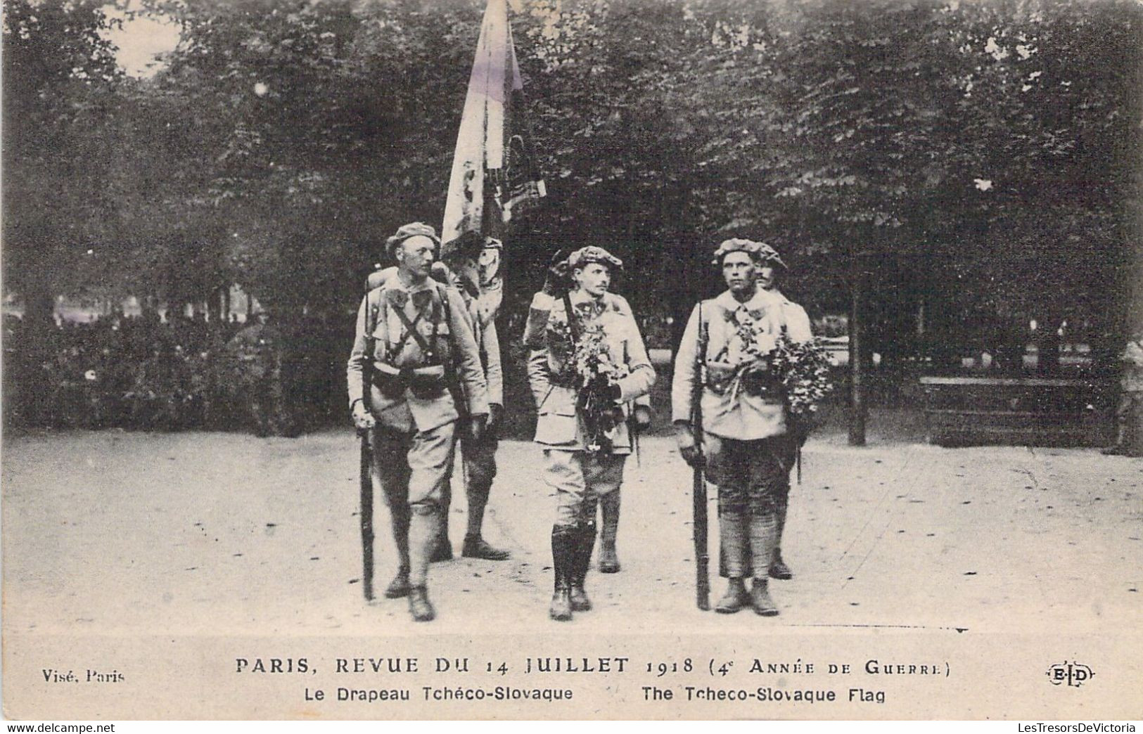 PARIS - Revue Du 14 Juillet 1918 - Le Drapeau Tchéco Slovaque - Carte Postale Ancienne - Sonstige & Ohne Zuordnung