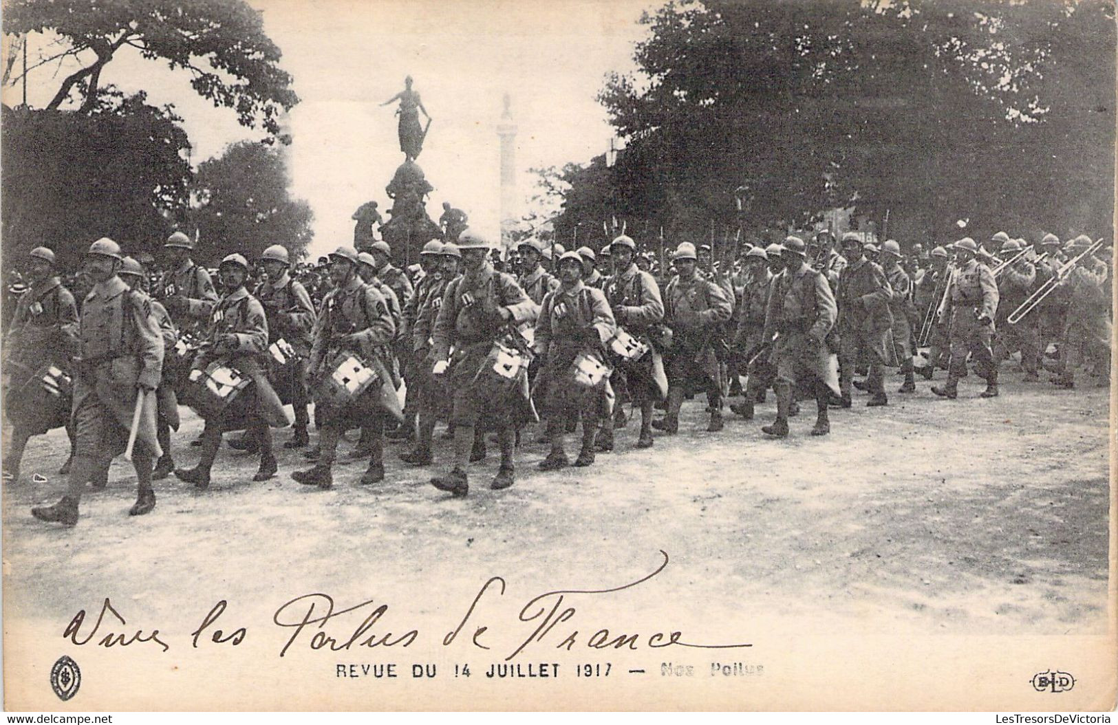 PARIS - Revue Du 14 Juillet 1917 - Nos Poilus - Carte Postale Ancienne - Other & Unclassified