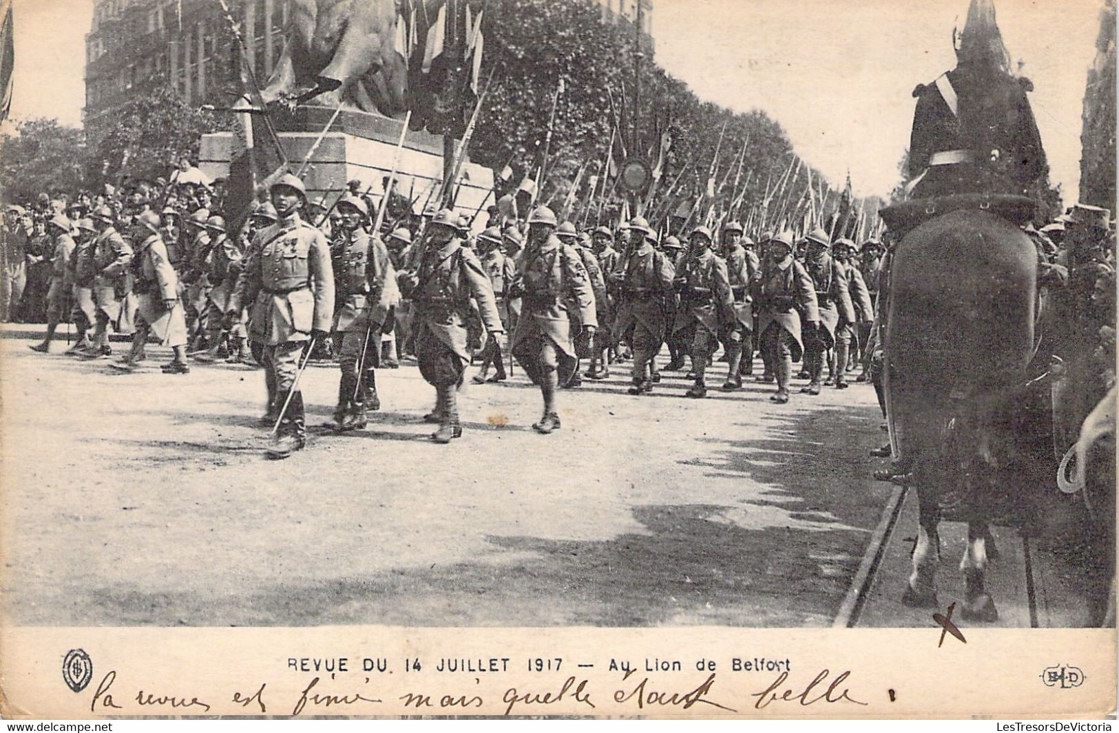 PARIS - Revue Du 14 Juillet 1917 - Au Lion De Belfort - Carte Postale Ancienne - Autres & Non Classés