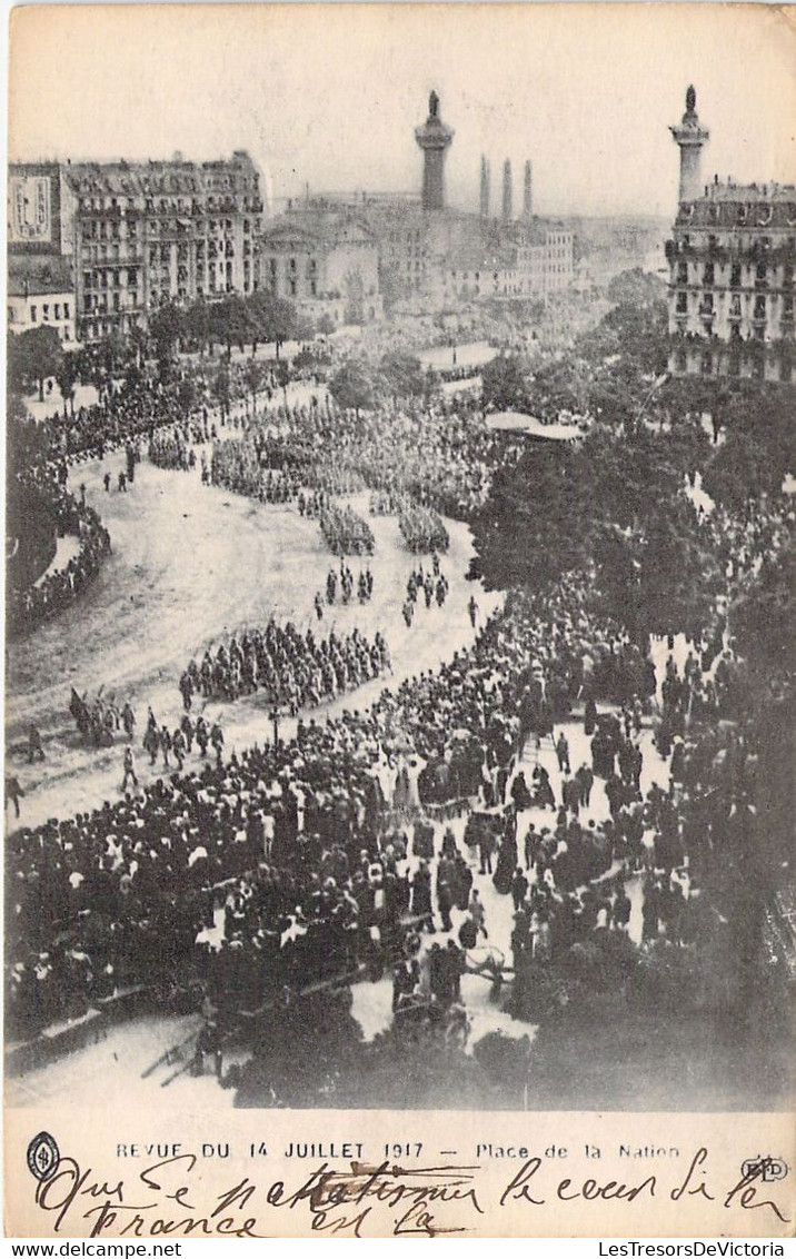 PARIS - Revue Du 14 Juillet 1917 - Place De La Nation - Carte Postale Ancienne - Autres & Non Classés