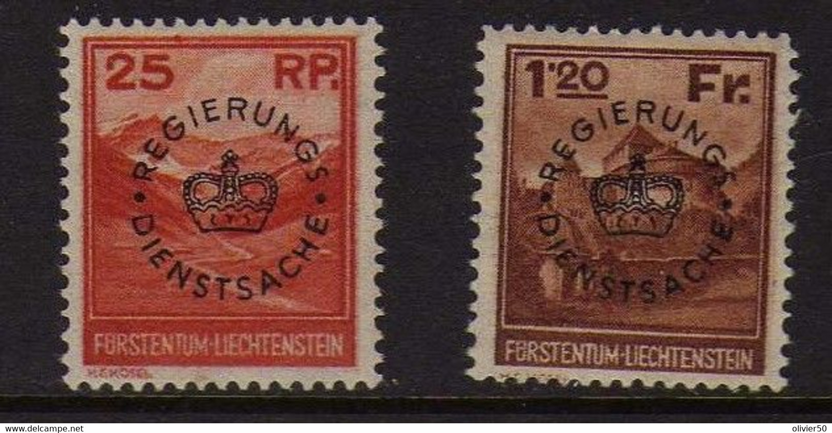 Liechtenstein -  (1933)-  Service- Timbres-Poste Surcharges -  Neufs* - MH - Official