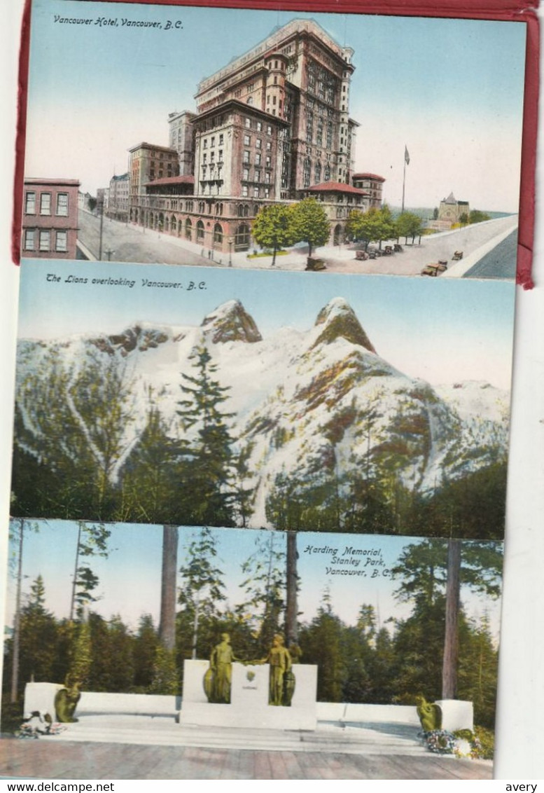 Foldout Photo Booklet Souvenir Vancouver British Columbia 10 Pictures - America Del Nord