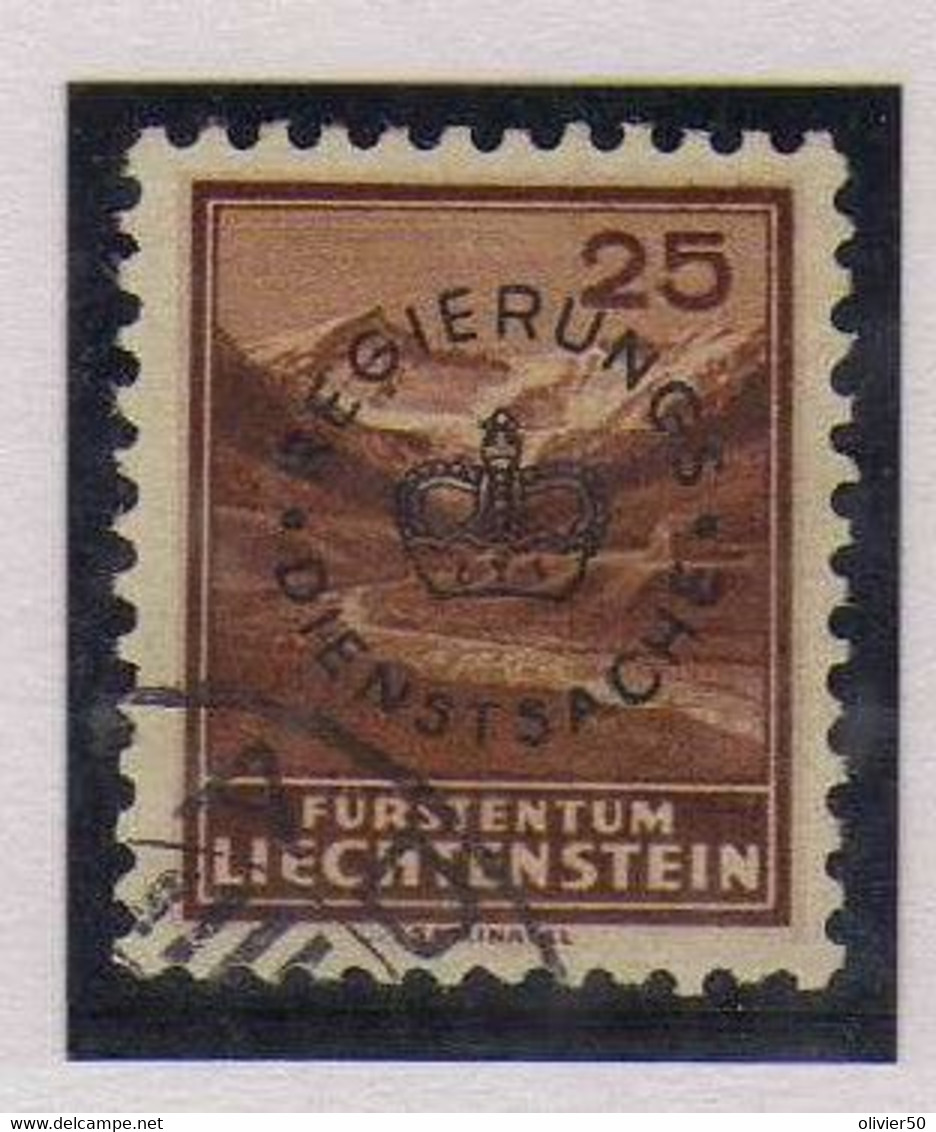 Liechtenstein -  (1933) -  Service  -  25 R. Timbres-Poste .  Surcharge - Oblitere - Service