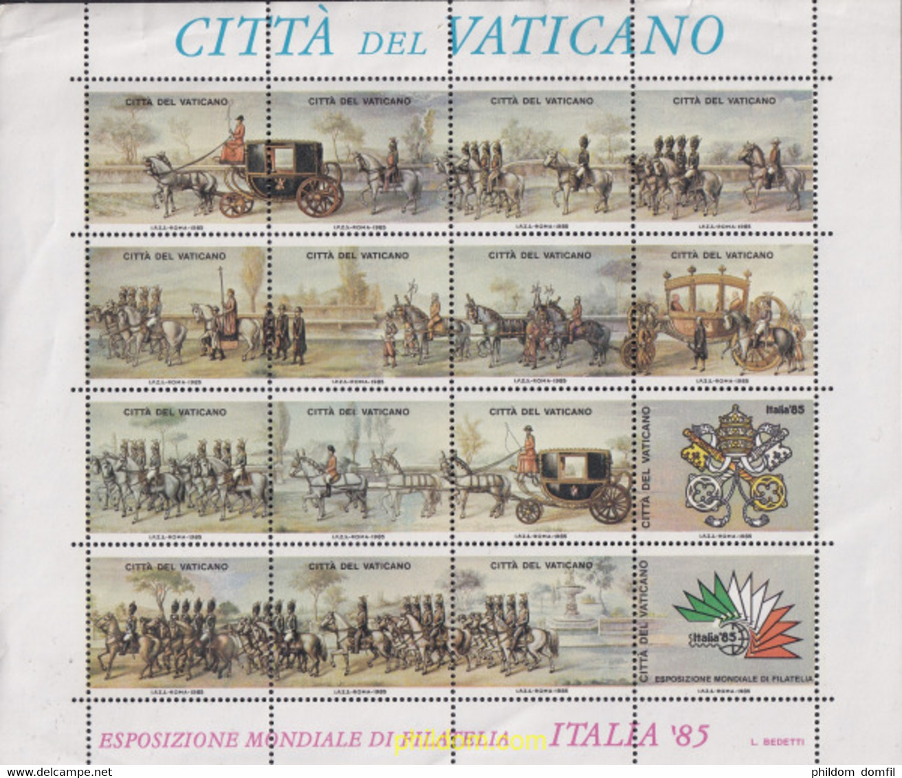 690284 MNH VATICANO 1985 EXPOSICION MUNDIAL DE FILATELIA - ITALIA-85 - Usados