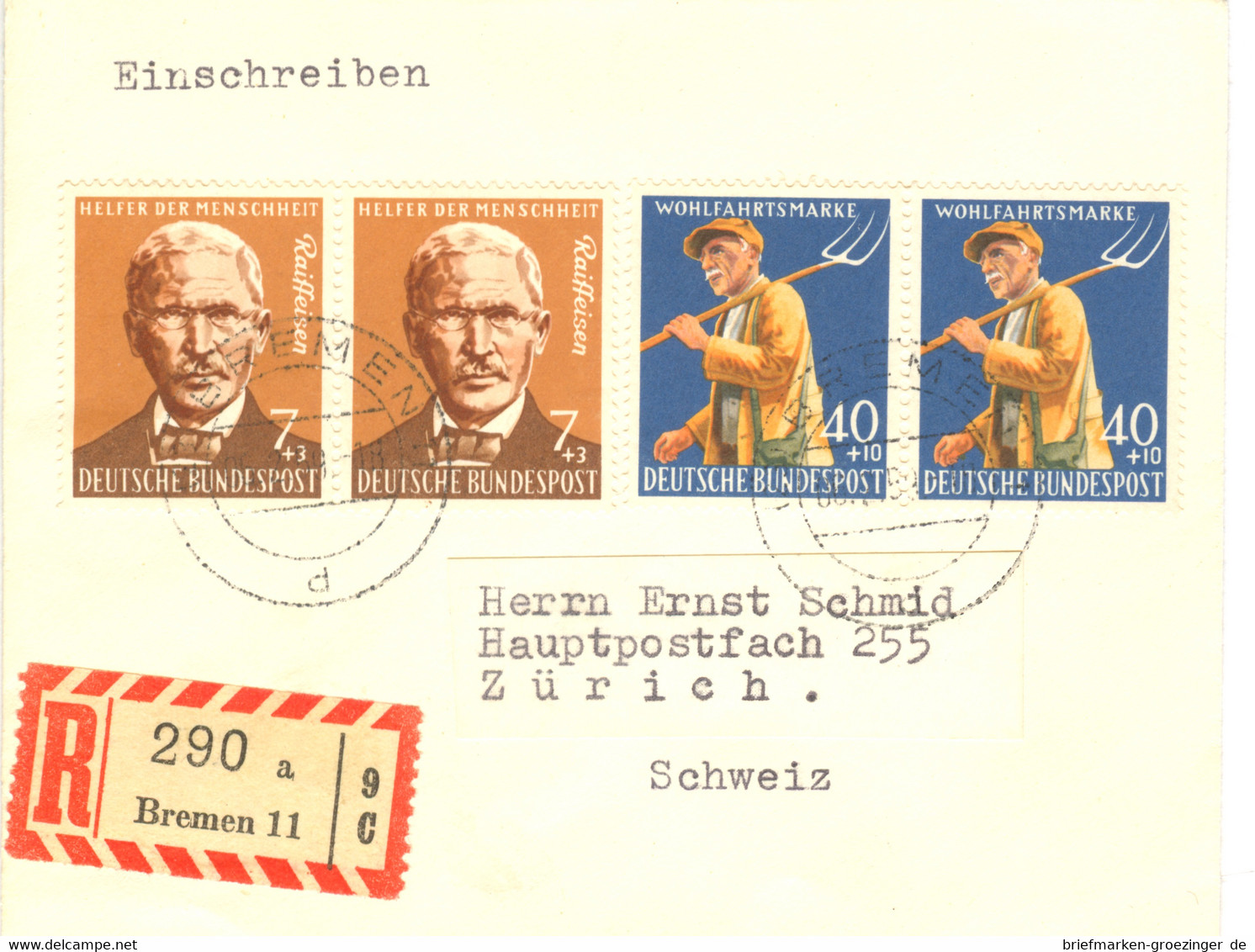 Bund Mi.Nr. 297/300 Kleiner Einschreiben-Brief-16-7016 - Storia Postale