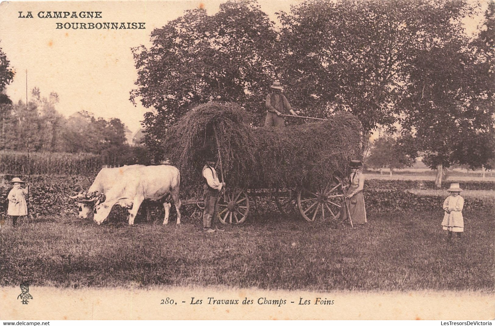 Agriculture - La Campagne Bourbonnaise - Les Travaux Des Champs - Les Foins - Boeuf  - Carte Postale Ancienne - Equipos