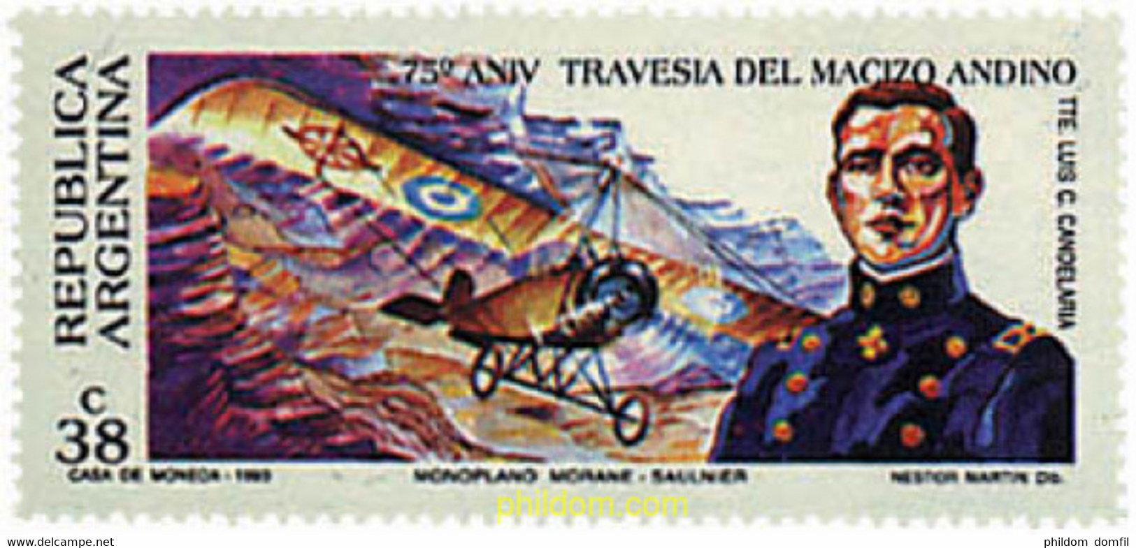 79700 MNH ARGENTINA 1993 75 ANIVERSARIO DE LA TRAVESIA DE LOS ANDES. - Usados