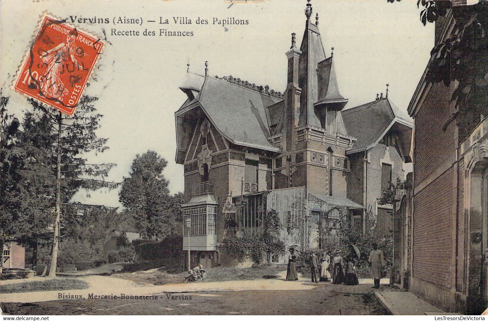 FRANCE - 02 - VERVINS - La Villa Des Papillons - Recette Des Finances - Bisiaux - Carte Postale Ancienne - Vervins