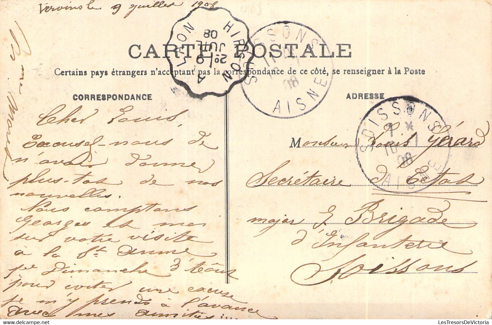 FRANCE - 02 - VERVINS - La Villa Des Papillons - Recette Des Finances - Bisiaux - Carte Postale Ancienne - Vervins