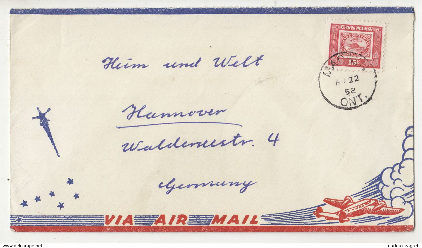 Canada Air Mail Illustrated Letter Cover Posted 1952 To Germany B230301 - Cartas & Documentos