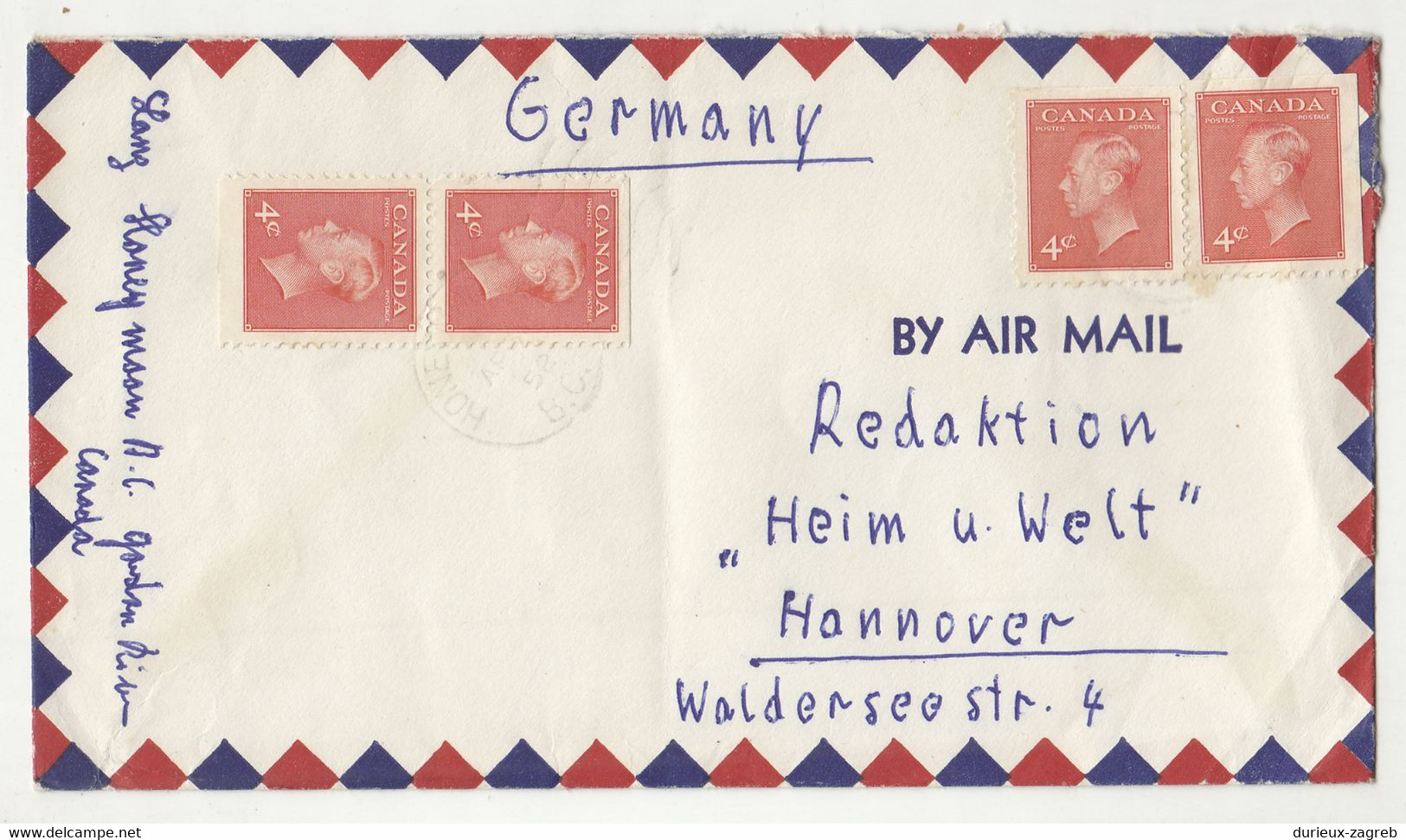 Canada 3 Air Mail Letters Cover Posted 1952 To Germany B230301 - Storia Postale