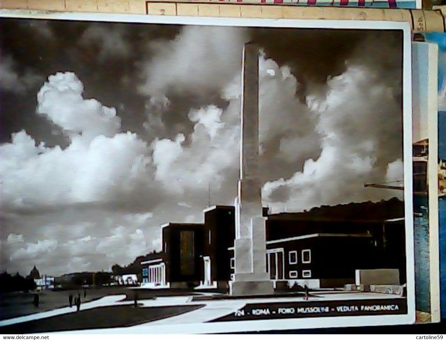 ROMA  FORO MUSSOLINI L'OBELISCL   VB1939  TARGHETTA  LA LOTTERIA E 12 VI FARA M... JG9072 - Estadios E Instalaciones Deportivas