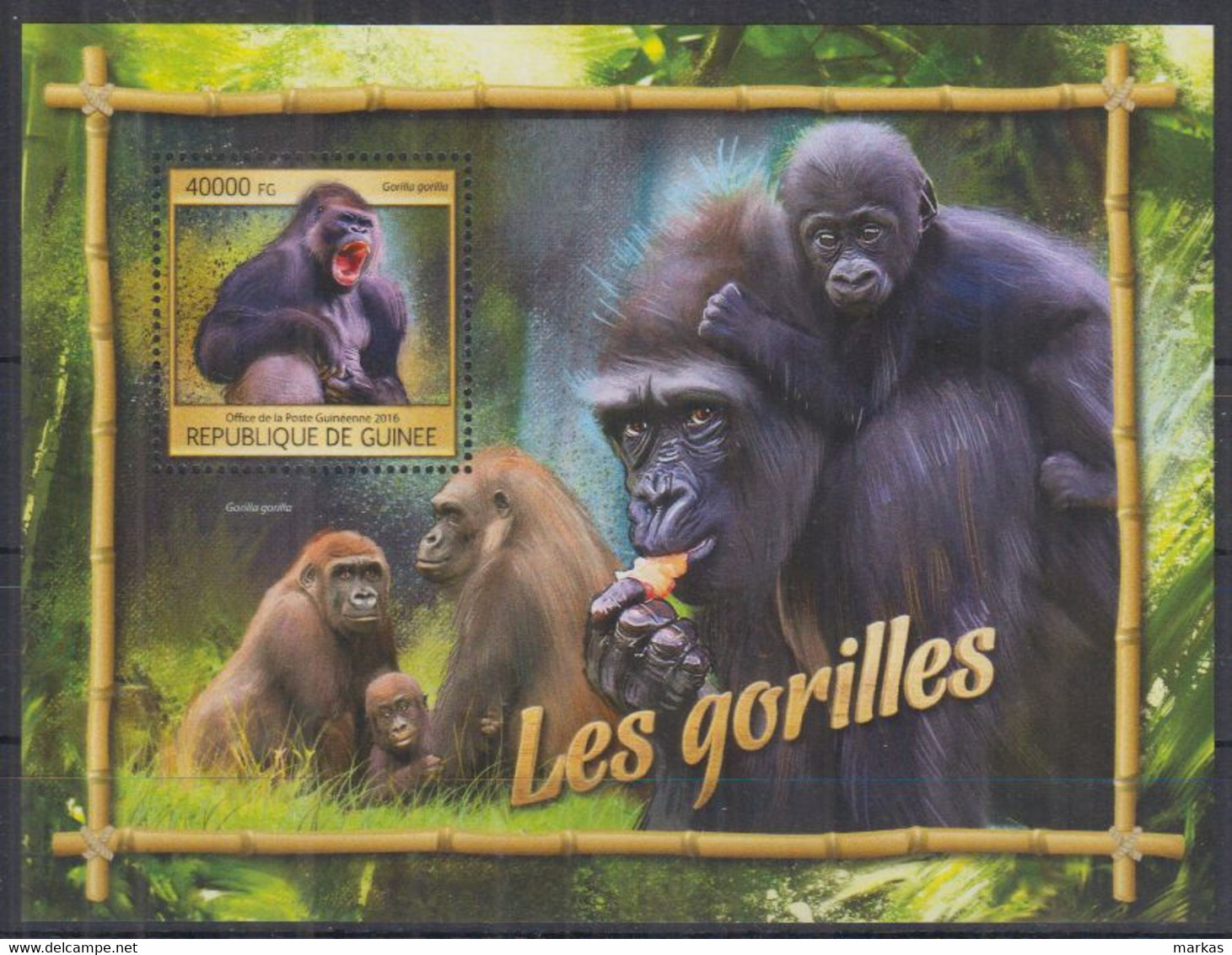 S12. Gwinea MNH 2016 Fauna - Animals - Goryle - Gorillas