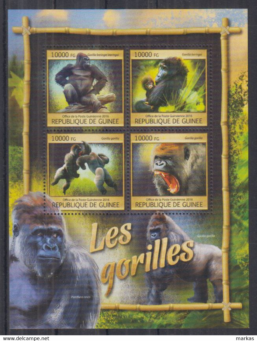 S12. Gwinea MNH 2016 Fauna - Animals - Goryle - Gorilles