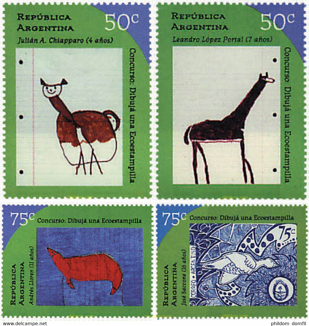 33239 MNH ARGENTINA 1997 CONCURSO DE DIBUJOS INFANTILES - Oblitérés