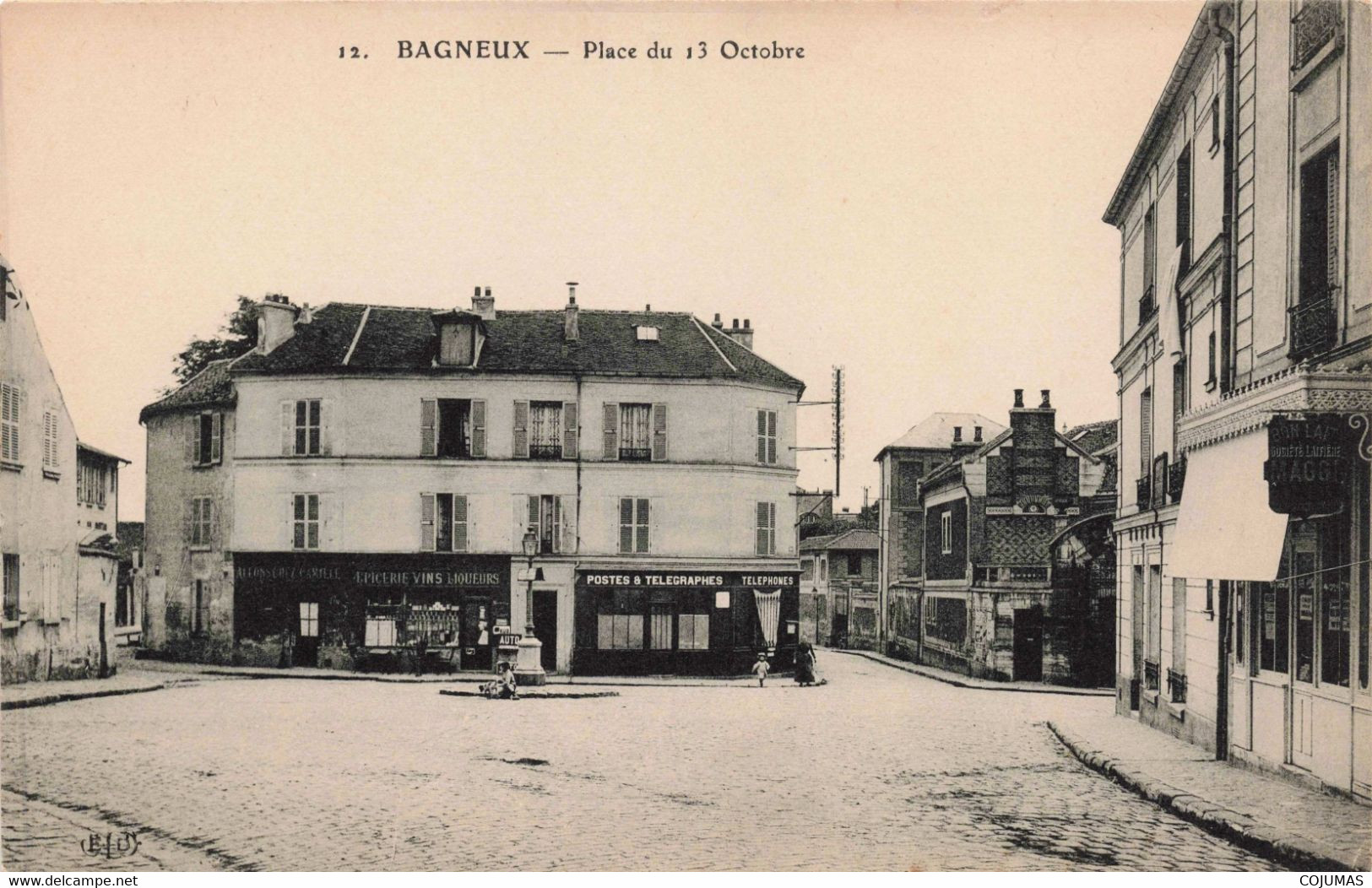 92 - BAGNEUX - S11477 - Place Du 13 Octobre - Epicerie - Téléphones Postes & Télégraphes - L1 - Bagneux