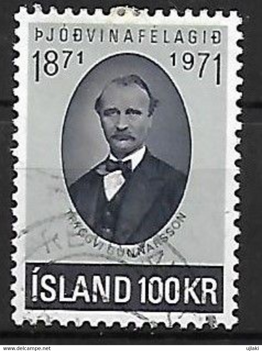 ISLANDE:   Centenaire De La Société Patriotique :sujets Divers :milésimes 1871-1971  N°409  Année:1971 - Gebraucht