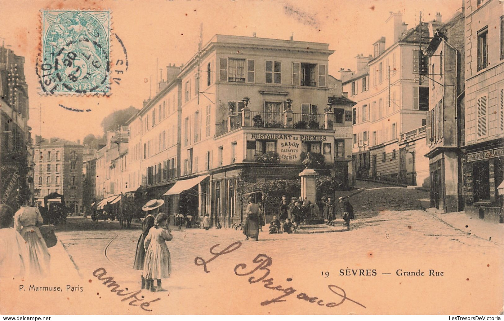 France - Sèvres - Grande Rue - Edit. P. Marmuse - Animé - Salon Et Cabinet De Société  - Carte Postale Ancienne - Boulogne Billancourt