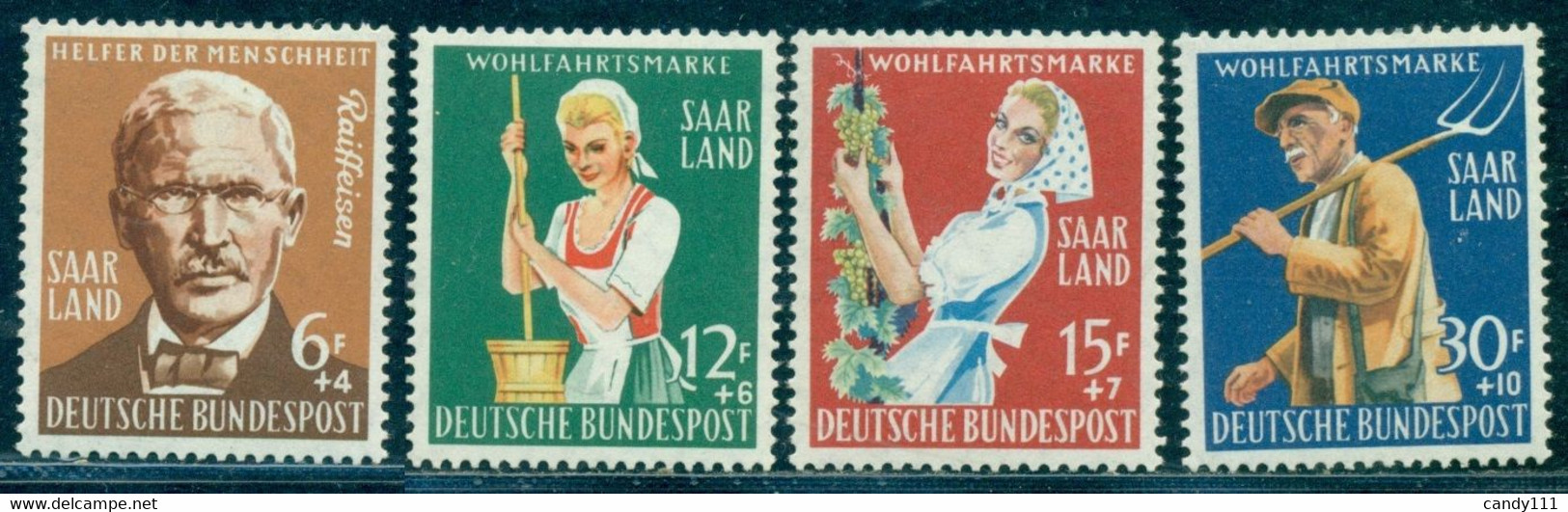 1958 Agriculture,Raiffeisen,Dairy,Wine,farmer,pitchfork,Germany Saar,M.441,MNH - Autres & Non Classés