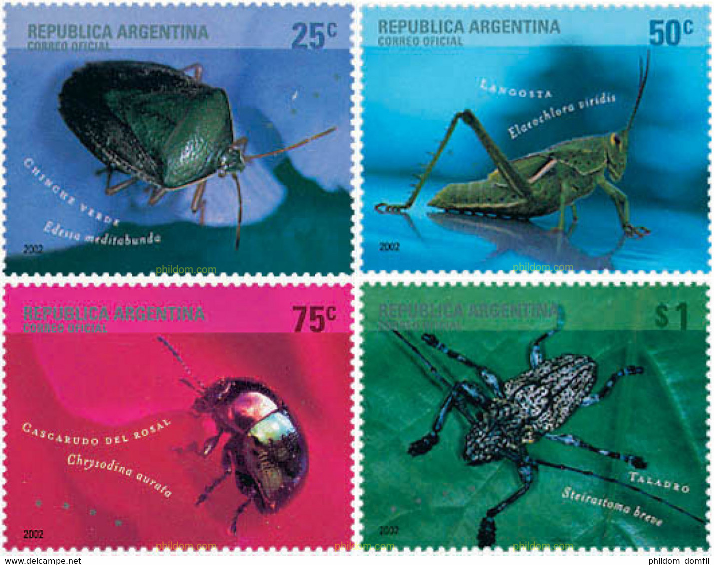 103409 MNH ARGENTINA 2002 INSECTOS - Used Stamps