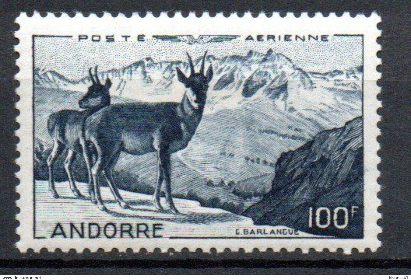 Col33 Andorre PA N° 1 Neuf X MH Cote : 62,00€ - Airmail