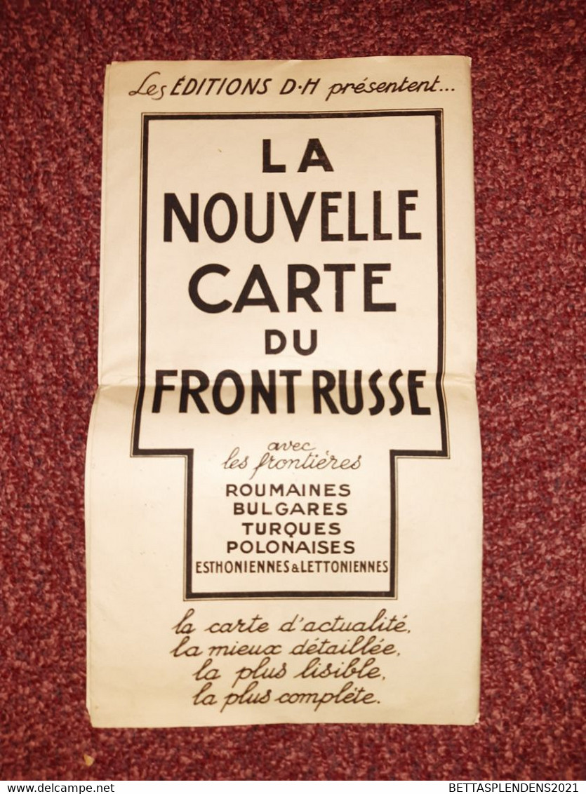 LA NOUVELLE CARTE Du FRONT RUSSE - Editions D.H - Avec Frontières Roumaines, Bulgares, Turques, Polonaise, Etc.. - Cartes Géographiques