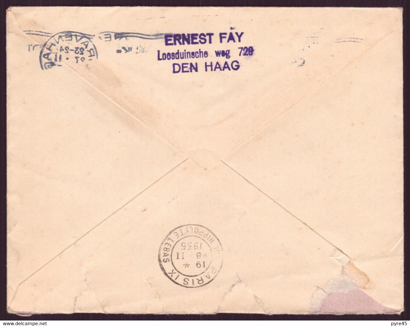 Pays-Bas, Enveloppe Du 27 Novembre 1955 De Den Haag Pour Paris - Other & Unclassified