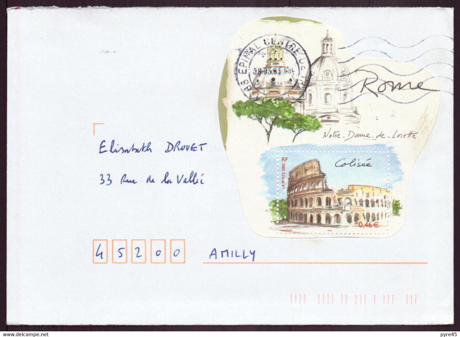 France, Enveloppe Du 30 Mai 2003 De Epinal Pour Amilly - Altri & Non Classificati