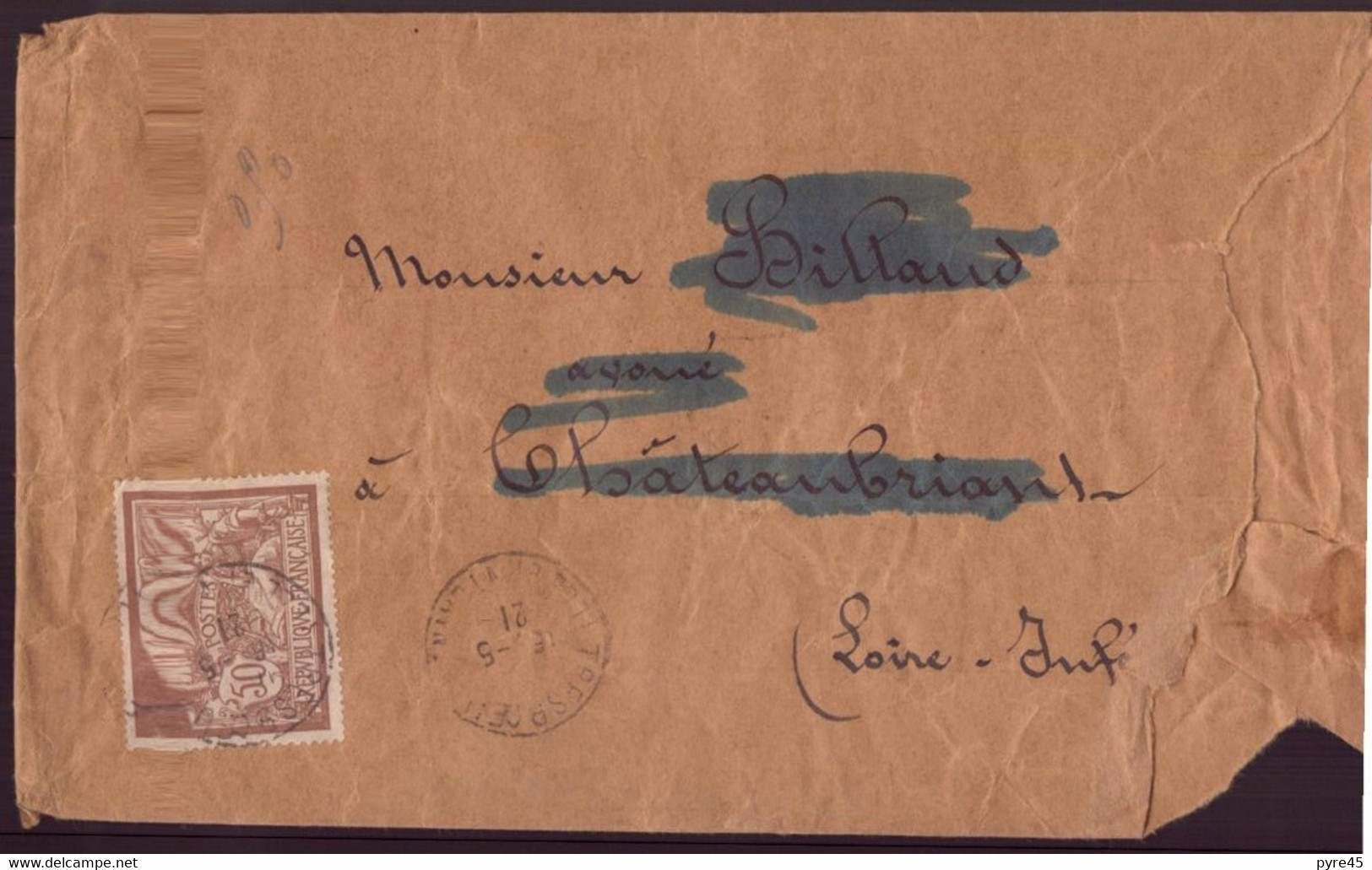 France, Enveloppe Du16 Mai 1921 Pour Chateaubriant - Autres & Non Classés