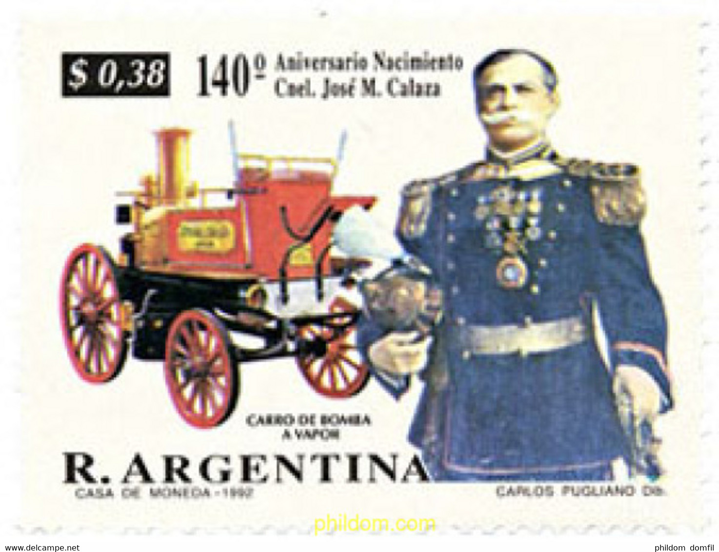 169397 MNH ARGENTINA 1992 140 ANIVERSARIO DEL NACIMIENTO DE JOSE MARIA CALAZA - Usados