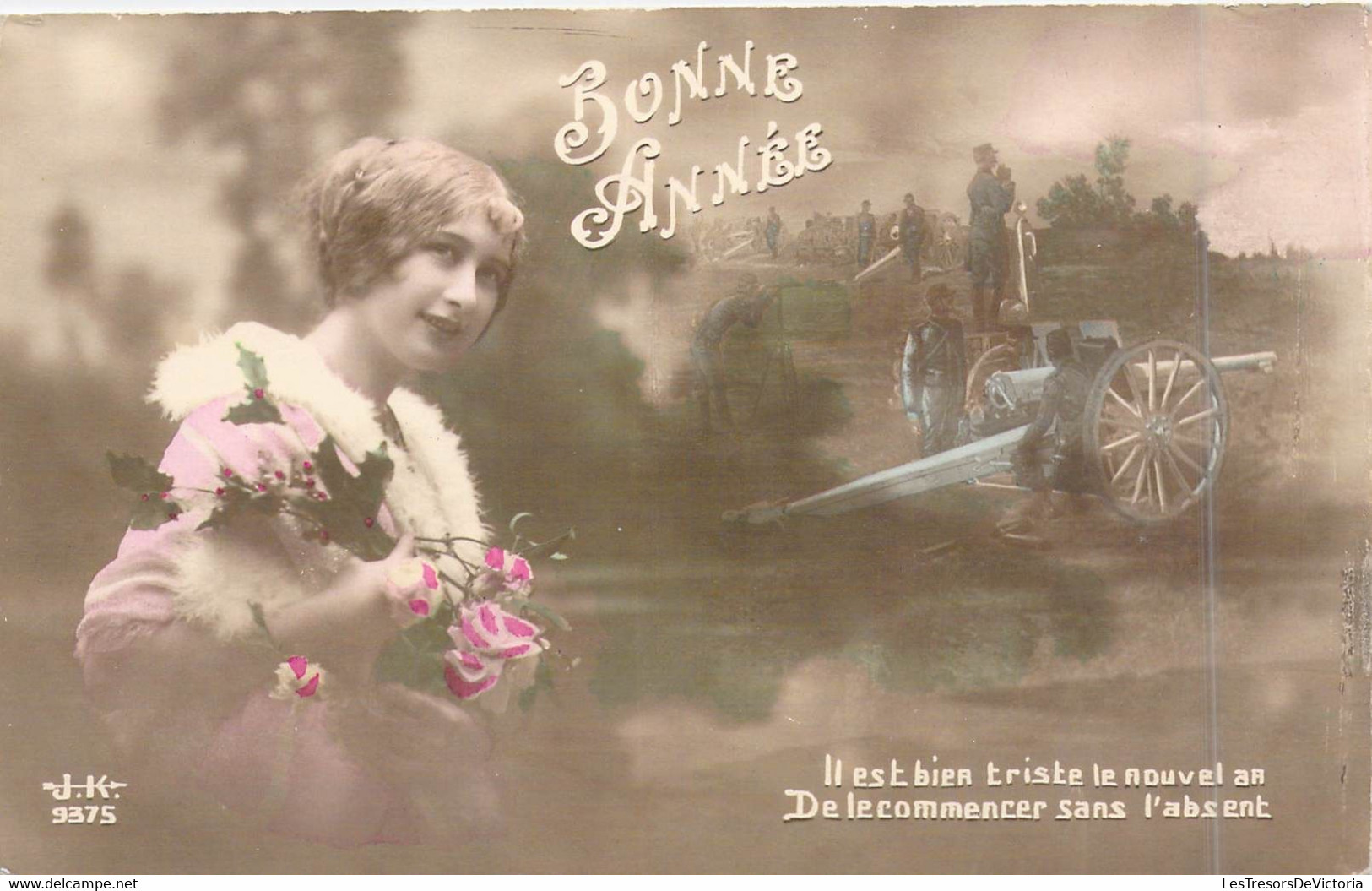 Militaria - Femme Souhaite La Bonne Année à Son Mari Militaire - Il Est Bien Triste.. - Carte Postale Ancienne - Heimat