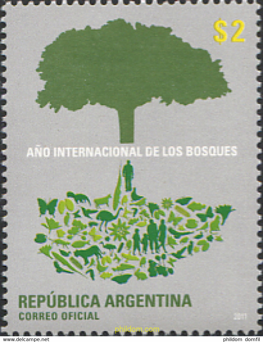 259703 MNH ARGENTINA 2011 AÑO INTERNACIONAL DE LOS BOSQUES - Usati