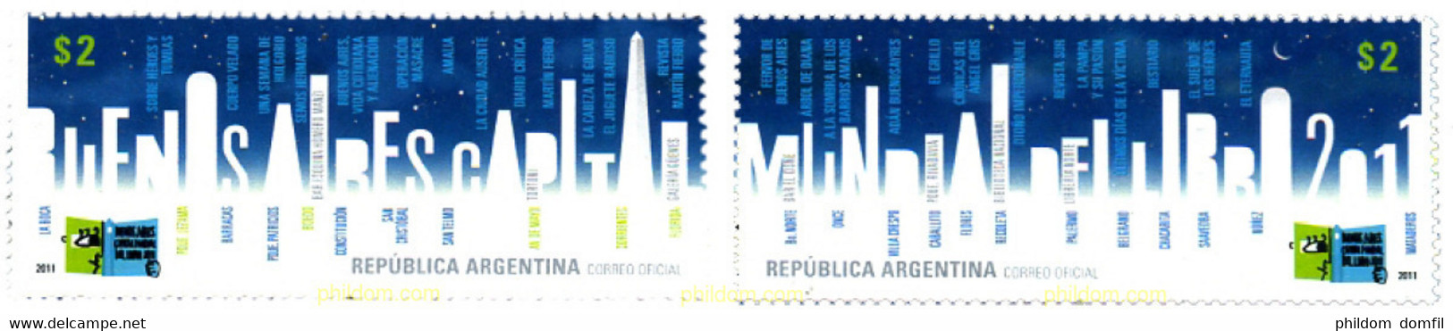 262587 MNH ARGENTINA 2011 BUENOS AIRES CAPITAL MUNDIAL DEL LIBRO - Oblitérés
