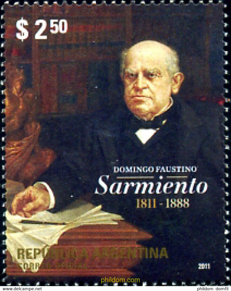 266295 MNH ARGENTINA 2011 PERSONAJE-BICENTENARIO DEL NACIMIENTO DE DOMINGO FAUSTINO SARMIENTO (1811-1888) - Used Stamps