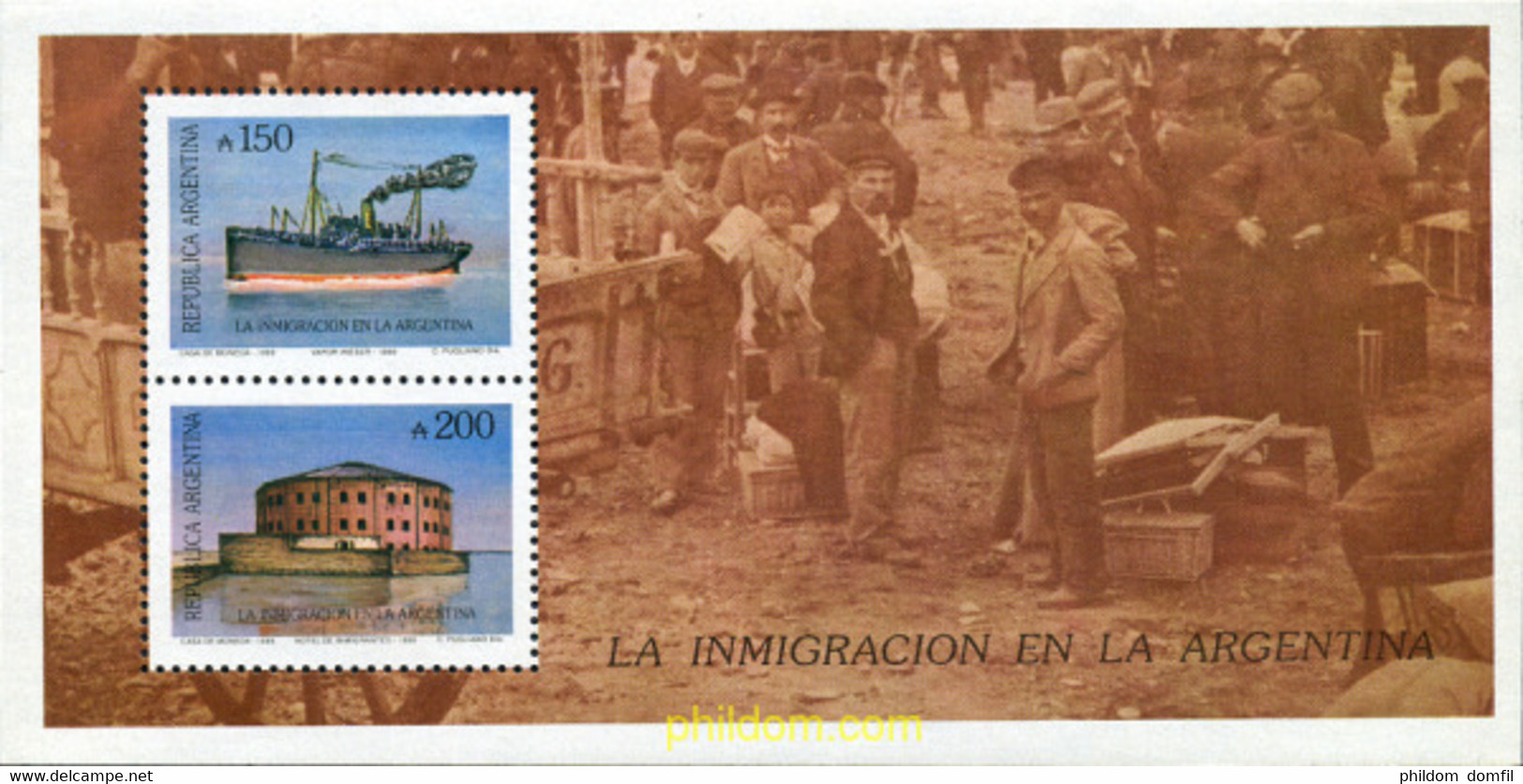 282027 MNH ARGENTINA 1989 INMIGRACION EN ARGENTINA - Gebraucht