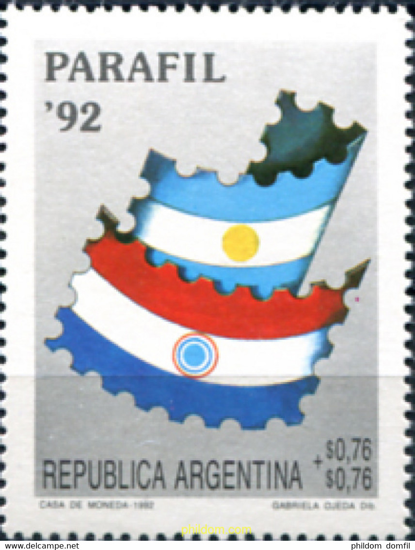 283689 MNH ARGENTINA 1992 EXPOSICION FILATELICA ARGENTINA-PARAGUAY - PARAFIL-92 - Oblitérés